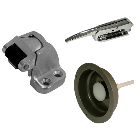 Kason 78 Latch Assembly, Brushed Chrome (K78 Latch/ 486CF Inside Release 4"/ K56 Flush Strike)